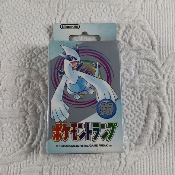 Rare Y2K Vintage Pokemon Nintendo Silver Lugia Playing Cards 1999 Game Freak TCG